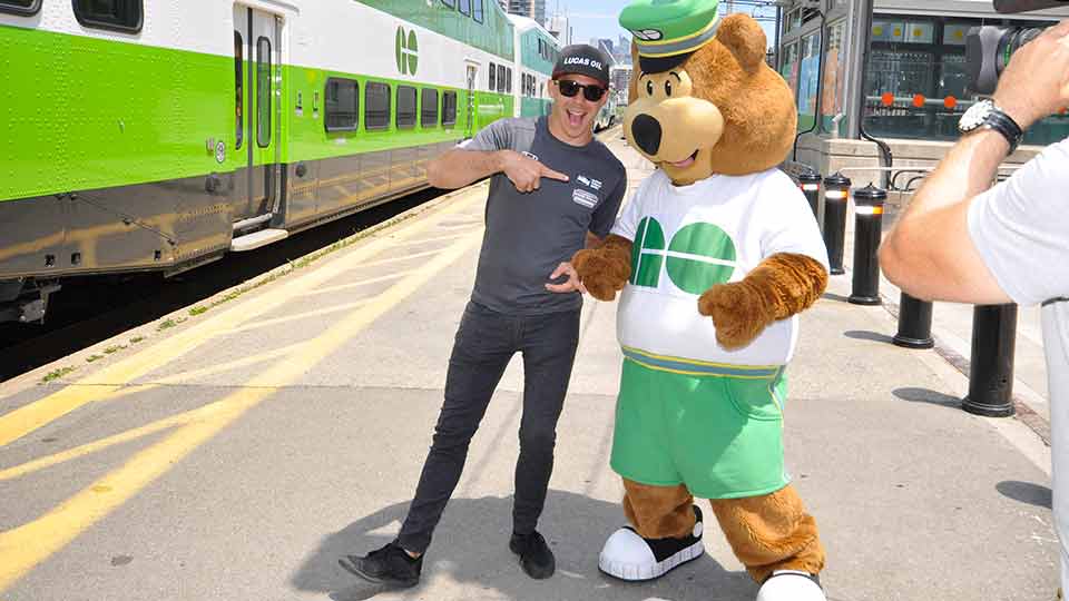 Robert Wickens takes the GO Train to Exhibition Station
