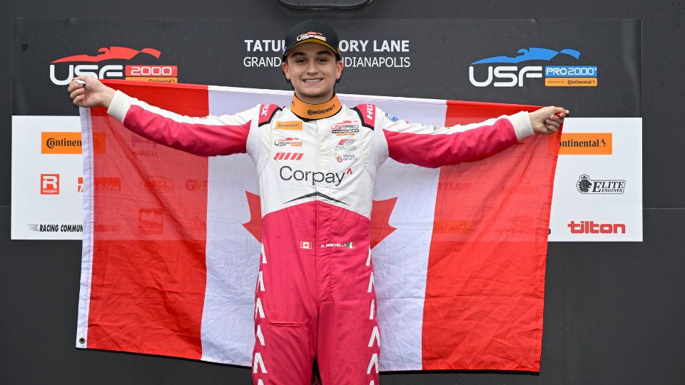 Martella Rebounds to Take Runaway  USF2000 Victory