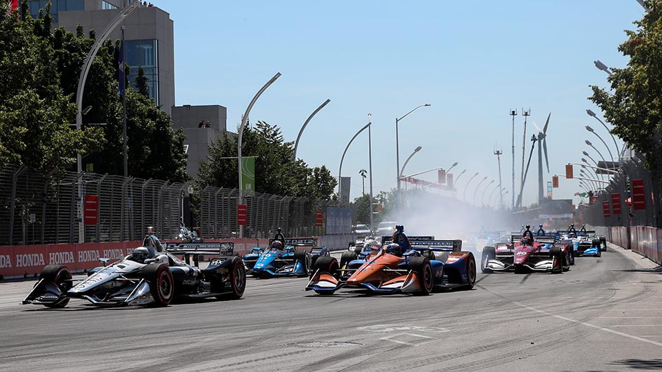 Indy Cars on track at the Honda Indy Toronto