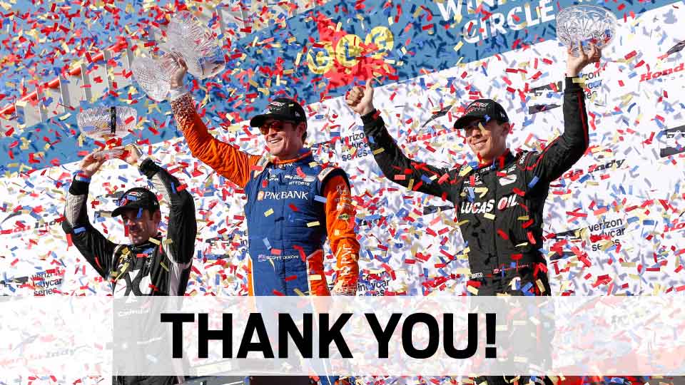 Thank you image on the podium at the Honda Indy Toronto
