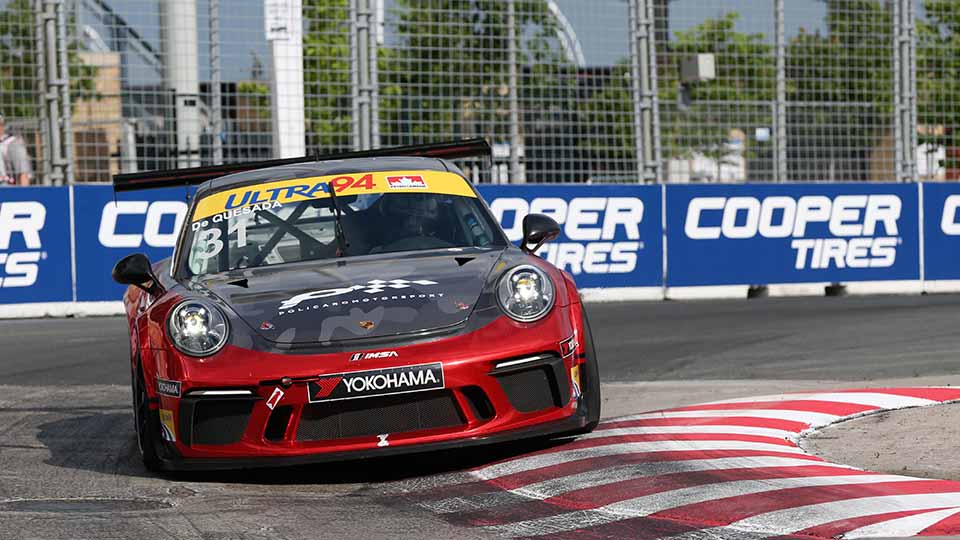 Porsche GT3 Cup car on the Honda Indy Toronto track